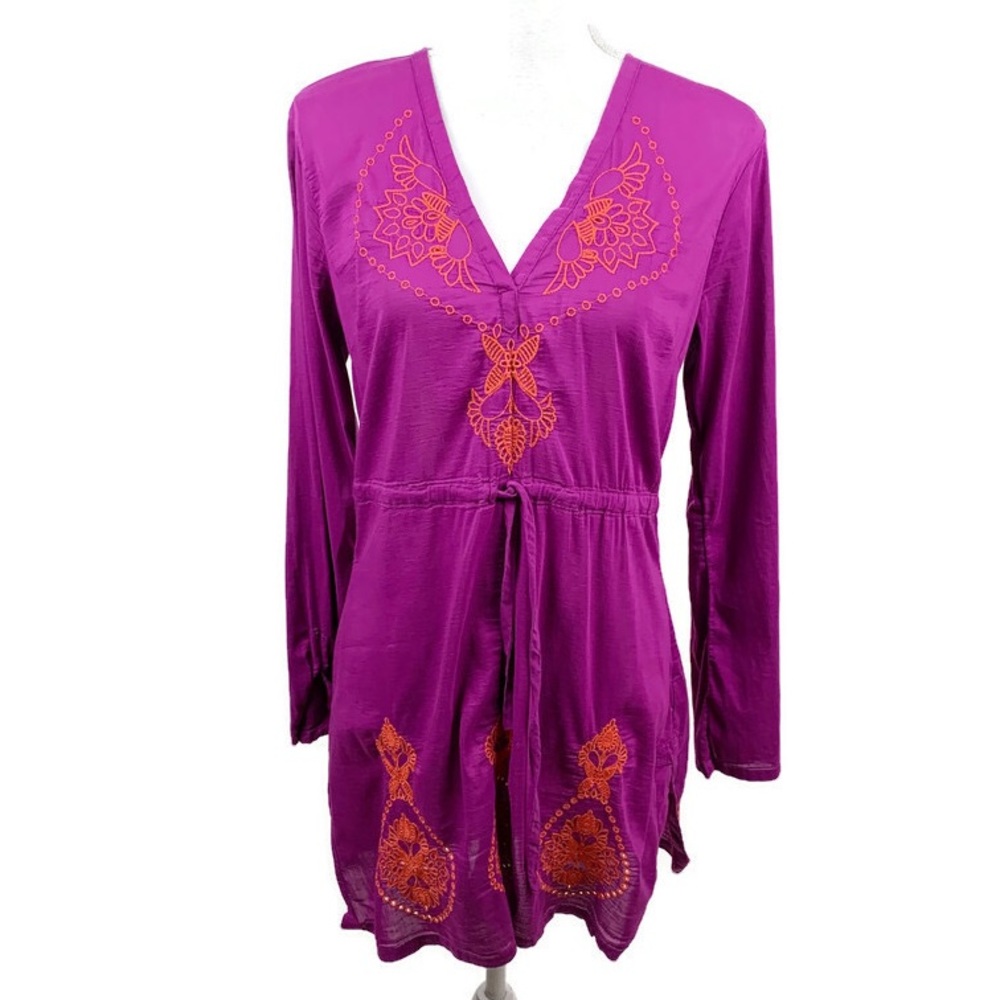 Athleta Embroidered Swim Coverup Tunic Dress S
